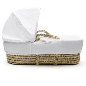 White Wish Upon A Star Palm Moses Basket - White by Kinder Valley