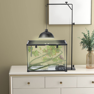 Adjustable Reptile Lamp Stand with Hook - Black by PawHut