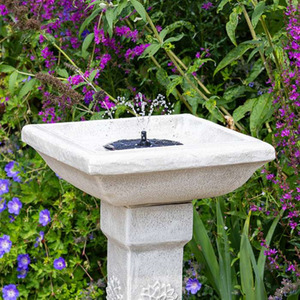 Budding Dahlia Solar Bird Bath Water Feature with Lights - White by Primrose