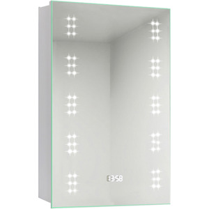 Wall Mounted LED Mirror Cabinet with Demister Pad and Shaver Socket - Chrome by Livingandhome