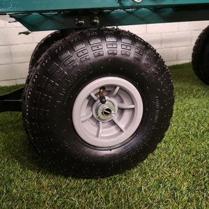 Heavy Duty Metal Garden Festival Cart Truck Trolley - Green by Samuel Alexander