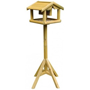 Wooden Bird Table Feeder - Brown by Garden Mile