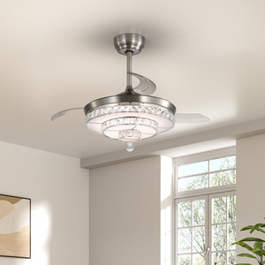 Acrylic Ceiling Fan Light with Decoration - Brushed Nickel by komore