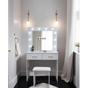 Vanity Dressing Table & Stool - White