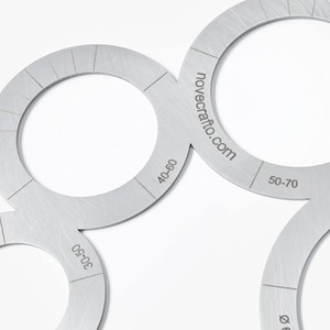 Stainless Steel Leather Corner and Circle Cutting Template Guide Tool - Silver / Model 4 by NOVECRAFTO