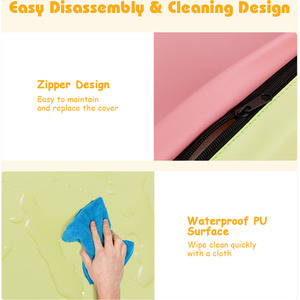 5-Piece Foam Baby Climb and Crawl Activity Play Set - Pink by Costway