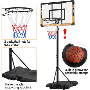Basketball Hoop with PVC Backboard and Wheels - Brown by Yaheetech