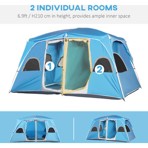 Outsunny Camping Tent Family Tent 4-8 Person 2 Room by Outsunny