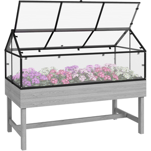 Outsunny Raised Garden Bed with Cold Frame Greenhouse Polycarbonate Panel by Outsunny