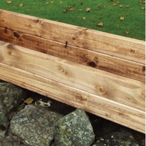 Hand Made Rustic Wooden Garden Window Trough Flower Planter - Brown by Samuel Alexander