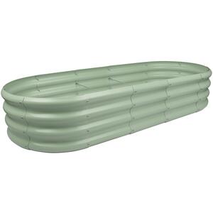 Rounded Galvanised Steel Raised Garden Bed - 180cm x 90cm - Pack of 1 - Green by Harbour Housewares