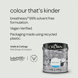 Crown Walls and Ceilings Mid Sheen Emulsion - Seldom Seen / 2.5l by Crown Paints