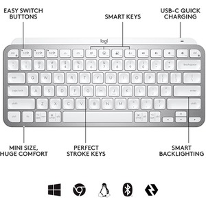 Logitech MX Keys Mini Wireless Illuminated Keyboard - Grey by Logitech