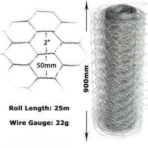 Galvanised Chicken Wire Mesh 25m by Actiaspet