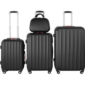 tectake Suitcase Set 4-Piece Pucci - Black by tectake