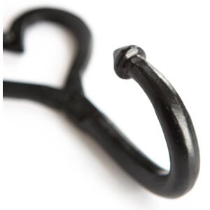 65x130mm Single Heart Hook Black - Black by Hammer and Tongs