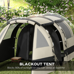 Outsunny 4-5 Person Blackout Camping Tent with Bedroom and Living Room by Outsunny