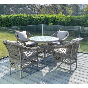 Granada 4 Seater Dining Set - Grey by Malay