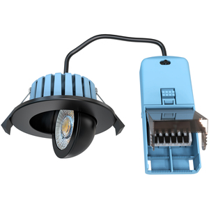 Lydia Bathroom Recessed Adjustable IP65 LED Downlight - Black by Litecraft