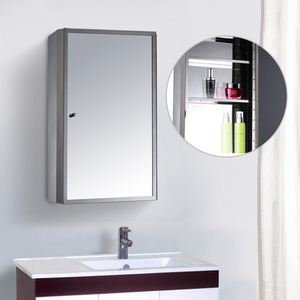 HOMCOM Stainless Steel Wall mounted Bathroom Mirror Cabinet - Silver by HOMCOM