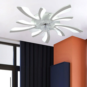 LED Ceiling Fan Light with Butterfly Wing Design - White by Livingandhome
