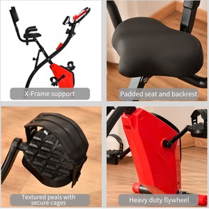 HOMCOM 2-in-1 Upright Exercise Bike - Red by HOMCOM