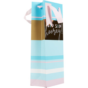 Pack of 2 Pastel Bubbly Bottle Gift Bags - Blue