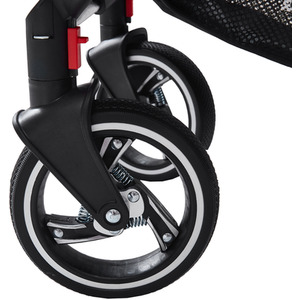 3 in 1 Deluxe Pushchair Stroller - Black Silver by Bambico