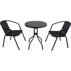 Pisa Bistro Set - Black by Outdoor Essentials