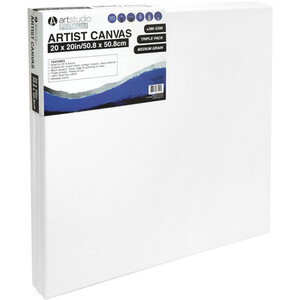 Pack of Three Art Studio Premium Artists Canvases - 50.8x50.8cm by Art Studio