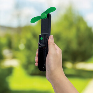 Rechargeable Handy Fan with Power Bank - Black by BREEZE IT