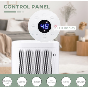 HOMCOM Portable Dehumidifier with WiFi Smart App Control - White, Black by HOMCOM