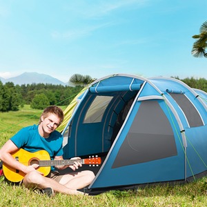 Outsunny Camping Tent with 2 Rooms for 3-4 Persons by Outsunny
