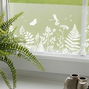 dc fix Spring Border Meadow Static Cling Vinyl for Windows - white by d-c-fix