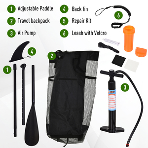 HOMCOM Inflatable Paddle Board Plastic - White, Green by HOMCOM