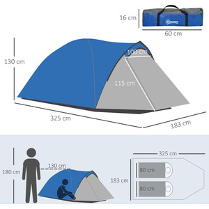 Outsunny Weatherproof 2 Room Tent by Outsunny