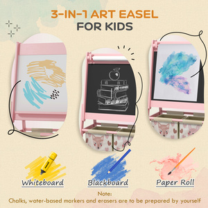 AIYAPLAY Kids Easel with Paper Roll Art Easel with Storage - Pink by AIYAPLAY