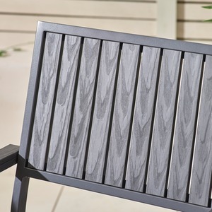 Dubai Outdoor 8 Seater Dining Set - Metal and Polywood, Modern Rustic Design - Grey by Furnitureboxuk