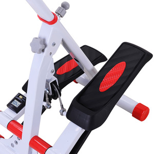 HOMCOM Home Stepper with Handle Hand Grip - White by HOMCOM