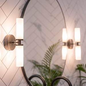 Canya 2 Way Black Wall Light With Reeded Glass - Black by ValueLights