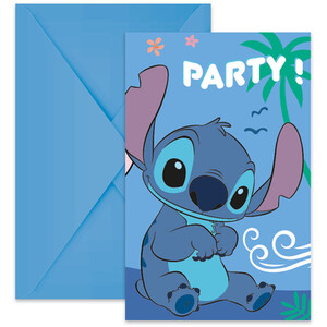 Stitch Invitations and Envelopes - Blue