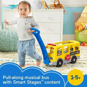 Little People Big Yellow School Bus Musical Pull Toy - Yellow by Fisher Price