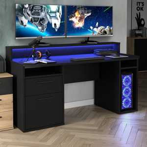 Power Z Gaming Desk - Black by Flair