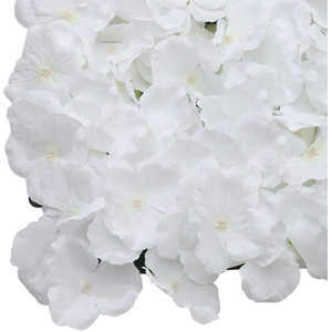 Handcrafted White Silk Hydrangea Flower Panel - White by Livingandhome