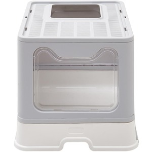 Foldable Cat Litter Box - Grey by Livingandhome