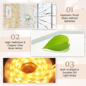 Bathroom Anti-Fog Mirror - Silver by Costway