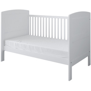 Reggie Cot Bed White with Mattress - White by Viculii