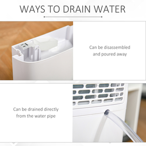 HOMCOM 12LDay Dehumidifier for Home with 24H Timer and 2 Speed Modes - White by HOMCOM