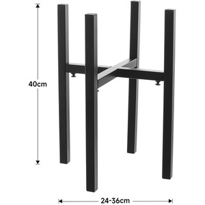 Stretchable Metal Plant Stand Flower Pot Holder - Black by Livingandhome