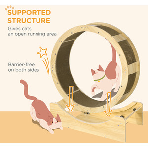 PawHut Cat Wheel with Brake - Brown by PawHut